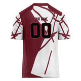 Custom Unisex Crimson & White Pattern Football Jersey