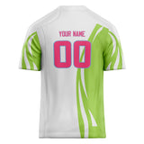 Custom Unisex White & Green Pattern Football Jersey