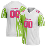 Custom Unisex White & Green Pattern Football Jersey