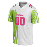 Custom Unisex White & Green Pattern Football Jersey