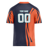 Custom Unisex Gray & Orange Pattern Football Jersey