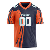 Custom Unisex Gray & Orange Pattern Football Jersey