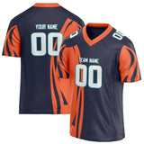 Custom Unisex Gray & Orange Pattern Football Jersey