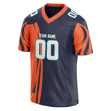 Custom Unisex Gray & Orange Pattern Football Jersey