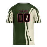 Custom Unisex Olive & Cream Pattern Football Jersey