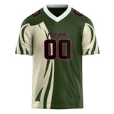 Custom Unisex Olive & Cream Pattern Football Jersey