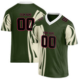 Custom Unisex Olive & Cream Pattern Football Jersey