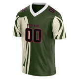 Custom Unisex Olive & Cream Pattern Football Jersey