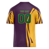 Custom Unisex Purple & Gold Pattern Football Jersey