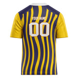 Custom Unisex Navy & Yellow Pattern Football Jersey