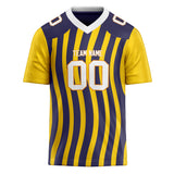 Custom Unisex Navy & Yellow Pattern Football Jersey