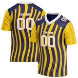 Custom Unisex Navy & Yellow Pattern Football Jersey