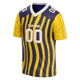 Custom Unisex Navy & Yellow Pattern Football Jersey