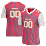 Custom Unisex Pink & Gray Pattern Football Jersey