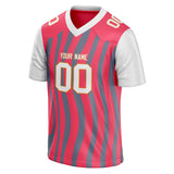 Custom Unisex Pink & Gray Pattern Football Jersey