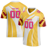 Custom Unisex Yellow & White Pattern Football Jersey