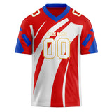 Custom Unisex Red & White Pattern Football Jersey