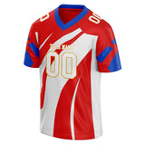 Custom Unisex Red & White Pattern Football Jersey