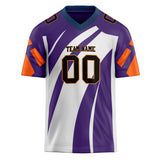 Custom Unisex Purple & White Pattern Football Jersey