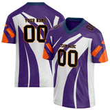 Custom Unisex Purple & White Pattern Football Jersey