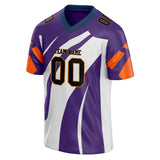 Custom Unisex Purple & White Pattern Football Jersey