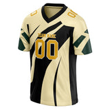 Custom Unisex Cream & Black Pattern Football Jersey