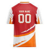 Custom Unisex Red & White Pattern Football Jersey