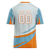 Custom Unisex Light Gray & Light Blue Pattern Football Jersey