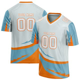 Custom Unisex Light Gray & Light Blue Pattern Football Jersey