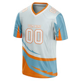 Custom Unisex Light Gray & Light Blue Pattern Football Jersey