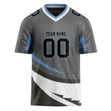 Custom Unisex Gray & White Pattern Football Jersey