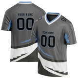 Custom Unisex Gray & White Pattern Football Jersey