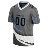 Custom Unisex Gray & White Pattern Football Jersey