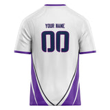 Custom Unisex White & Purple Pattern Football Jersey