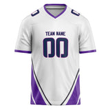 Custom Unisex White & Purple Pattern Football Jersey