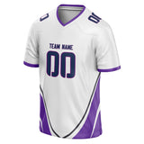 Custom Unisex White & Purple Pattern Football Jersey