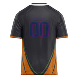 Custom Unisex Black & Orange Pattern Football Jersey