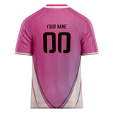 Custom Unisex Pink & White Pattern Football Jersey