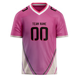 Custom Unisex Pink & White Pattern Football Jersey