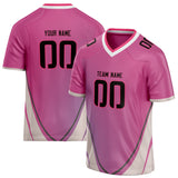 Custom Unisex Pink & White Pattern Football Jersey