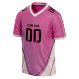 Custom Unisex Pink & White Pattern Football Jersey