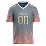 Custom Unisex Gray & Pink Pattern Football Jersey