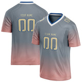 Custom Unisex Gray & Pink Pattern Football Jersey