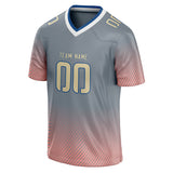 Custom Unisex Gray & Pink Pattern Football Jersey