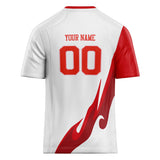 Custom Unisex White & Red Pattern Football Jersey