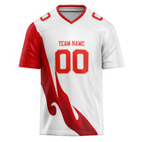 Custom Unisex White & Red Pattern Football Jersey