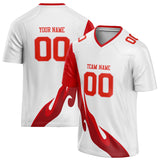 Custom Unisex White & Red Pattern Football Jersey