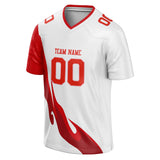 Custom Unisex White & Red Pattern Football Jersey