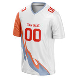 Custom Unisex White & Gray Pattern Football Jersey