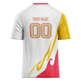 Custom Unisex White & Yellow Pattern Football Jersey